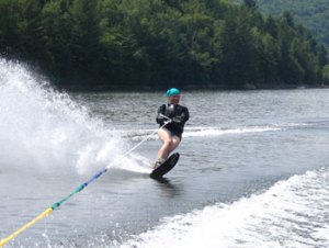 Nancy Brennan Waterskiing During Cancer Treatment